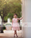Blush Pink Lace Tulle Flower Girl Dresses With Rhinestone Sash, FGS068