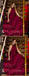 Burgundy Lace Unique Halter A-line Long Prom Dresses.PD00275