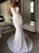 Charming Illusion Long Sleeve Lace Applique Mermaid Wedding Dresses, AB1515