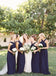 Charming Inexpensive Navy Blue Chiffon Sleeveless Backless Long Bridesmaid Dresses, WG130