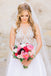 Charming See Through Applique Top Chiffon Beach Wedding Dresses, AB1166