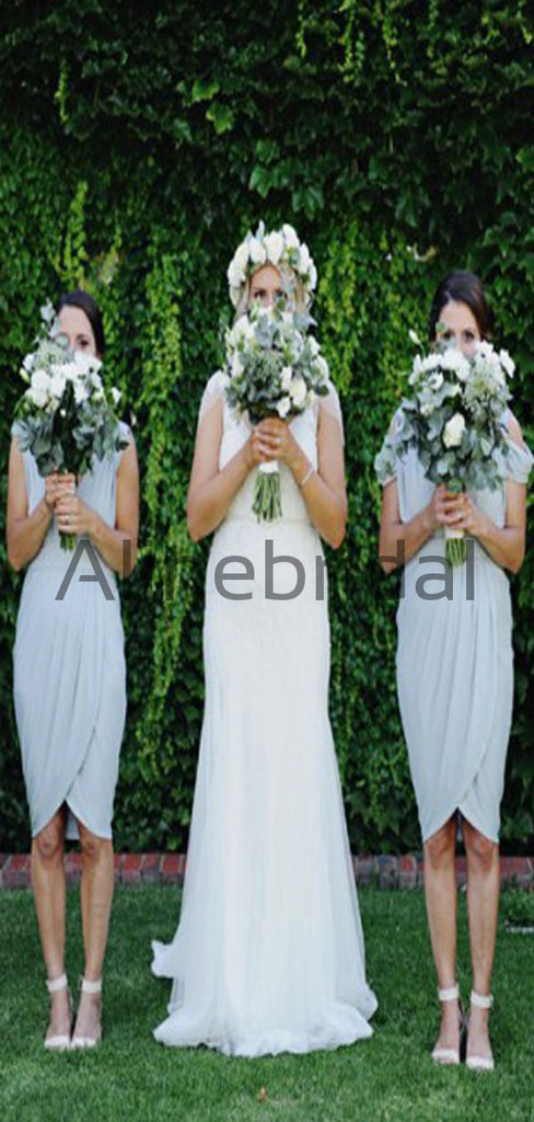 Custom V-neck Elegant Beach Short Bridesmaid Dresses AB4205
