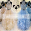 Fashion Two Piece Halter Lace High Neck Ruffles Skirt Prom Dresses For Teens ,PD00111
