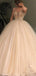Gold Beading Tulle Ball Gown Princess Prom Dresses,PD00179
