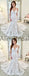 Gorgeous Lace Nude Lining Spaghetti Strap Mermaid Train Wedding Dresses, AB1563