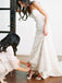Gorgeous Strapless  Mermaid Ivory Lace With Train Wedding Party Dresses, WD0093