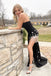 Sexy Strapless Sleeveless Side slit Sheath Long Prom Dress, PD3613