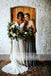 Ivory Lace Spaghetti Straps Lace Up Back A-line Boho Wedding Dresses, AB1156