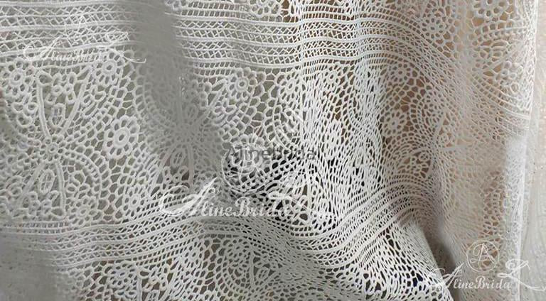 Ivory Lace Strapless Boho Beach Wedding Dresses, AB1530