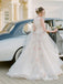 Light Pink Organza Floral Prints Ball Gown Spring Wedding Dresses, AB1527