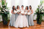 Light Blue Tulle Handmade Flower Aplique Country Wedding Bridesmaid Dresses, AB4078