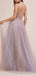 Light Lilac Tulle Beading Illusion V-neck Sexy Prom Dresses,PD00366