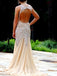 Long Custom Sparkle Open Back Rhinestone Mermaid Sexy  Prom Dresses,PD0037