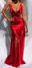 Mermaid Simple Red Cheap Spaghetti-Straps Prom Dresses PD1008