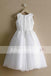 Off White Lace Tulle Classic Round Neck Flower Girl Dresses, FGS061
