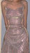 Sparkly Sexy Halter Pink Asymmetric Short Mermaid Prom Dress, PD3515