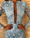 Pale Blue Lace Long Sleeve Sheath Illusion Back Prom Dresses,PD00203
