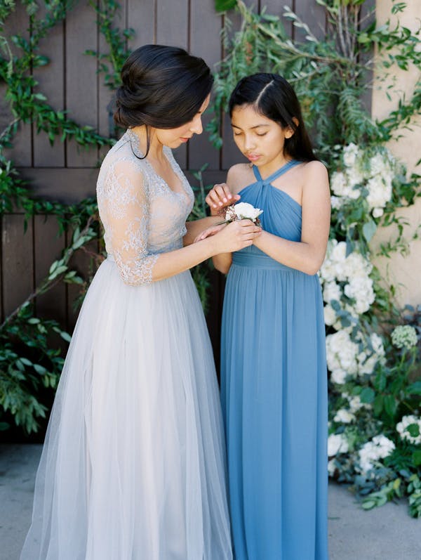 Pale Blue Lace Tulle Half  Sleeve A-line Wedding Dresses,AB0220