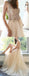 Pastel Yellow Tulle Beading V-neck Sleeveless Prom Dresses.PD00274