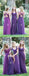 Purple Mismatched Elegant Convertible Long Bridesmaid Dresses , AB4042