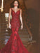Red Mermaid Backless Sexy Party Elegant Evening Cocktail Prom Dress,PD0077
