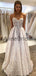 Shiny Lace Strapless A-line Charming Wedding Dresses, AB1517