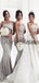Simple Strapless Sexy Grey Satin Mermaid Long Bridesmaid Dresses, AB4003