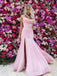 Simple Pink Chiffon Side Slit Mermaid Charming Prom Party Dresses ,PD00126