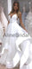 Simple White Spaghetti Strap Backless Beach Wedding Dresses, AB1522