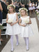 Sweet Off White Satin Short Flower Girl Dresses , FGS115