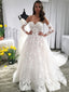Sweetheart Strapless Half Sleeve Lace Applique Ball Gown With Train Vintage Wedding Dresses, AB1554