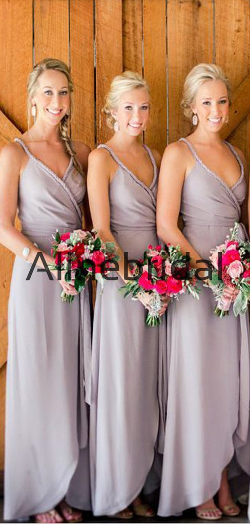 Unique Design Charming Beach Modest Long Bridesmaid Dresses AB4223