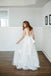 Vintage Off White Lace Tulle Backless V-neck A-line Wedding Dresses, AB1172-W