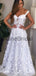 White Lace Applique Off Shoulder A-line Wedding Dresses,AB1518