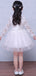 White Lace High Neck Long Sleeve Cute Flower Girl Dresses, FGS119