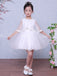 White Tulle Simple Flower Girl Dresses With Cape, FGS030