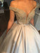 Yellow Satin Beading Off Shoulder Ball Gown Prom Dresses.PD00241