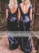 Popular Mismatched Dark Navy Sequins Mermaid  Bridesmaid Dresses. AB1201