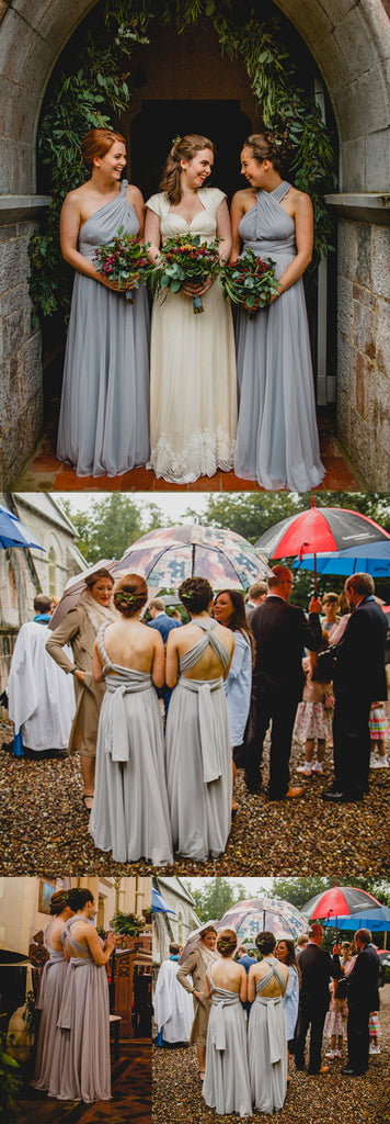 Popular Hot Sale Grey Convertible Backless Chiffon  Long Wedding Party Bridesmaid Dresses, AB1176