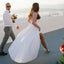Sexy See Through Tulle Long Sleeve Round Neck Yarn Back High Low Wedding Dress, AB1108