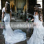 Elegant Gorgeous Affordable Beaded Lace V-neck Short Sleeve Mermaid Wedding Dresses, AB1128
