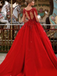 Illusion Lace Long Sleeve V-neck A-line Long Prom Party Dress, Ball Gown, PD3092