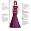 Long Elegant Off Shoulder V-neck Open V Back Beads Satin  Formal Prom  Bridesmaid Dress, AB1168