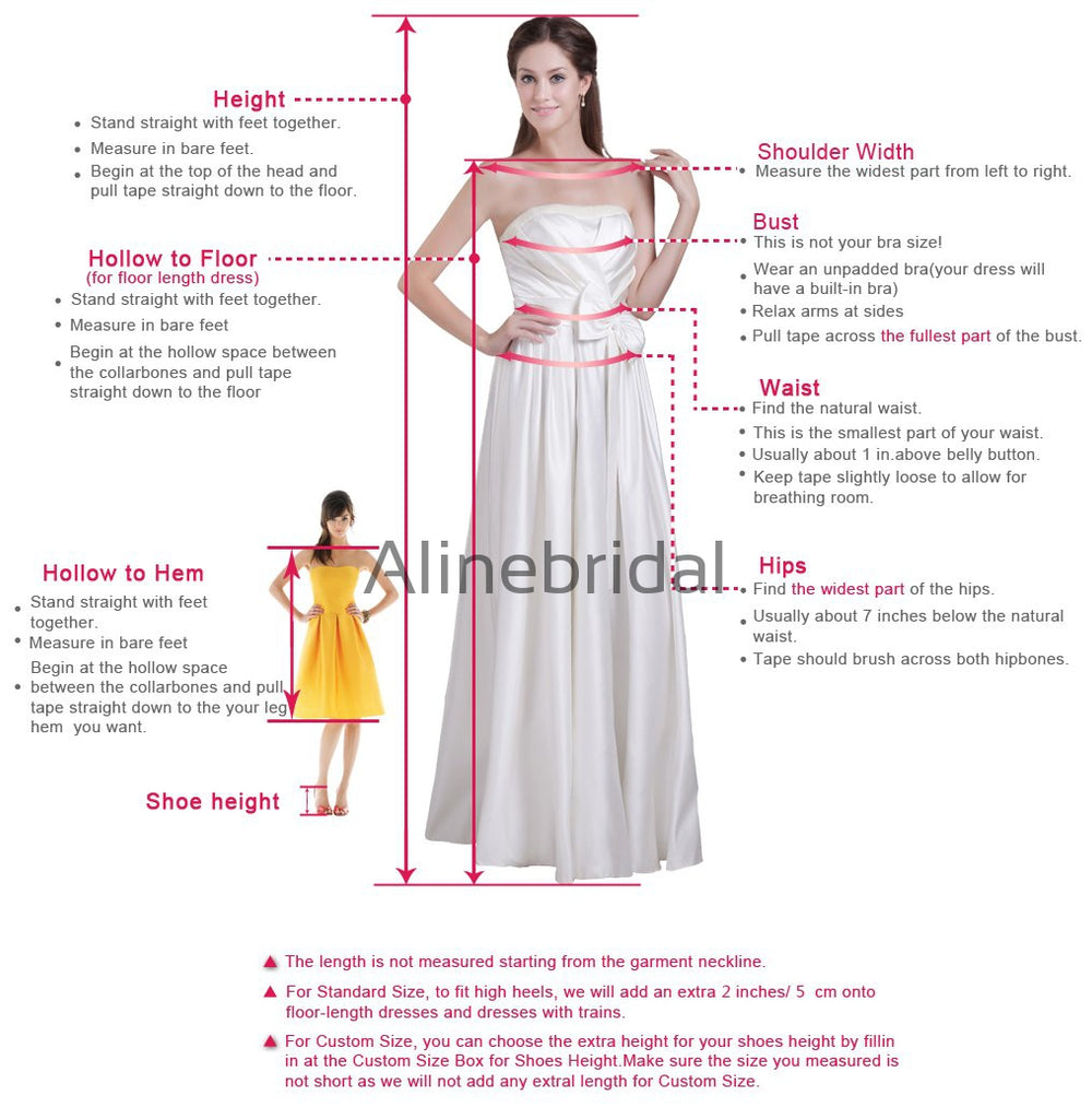 Blush Pink Spaghetti Strap High Low Ruffles A-line Bridesmaid Dresses, AB4136