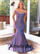 Sexy Off shoulder Sleeveless Mermaid Long Prom Dress, PD3543