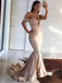 Chic Off The Shoulder Sweetheart Mermaid Wrinkle Long Evening Prom Dresses, PD0002