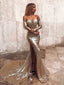 Sparkly Off Shoulder Long Sleeves Sequin Mermaid Evening Prom Dresses, PD0031