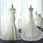 Unique Half Sleeve Yarn Lace Up Back Full Lace Beading Elegant Mermaid  Chapel Trailing Wedding Dress, AB1103