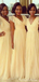 Ruffle Sleeve V-neck A-line Tulle Long Bridesmaid Dress, BD3062