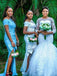 Unique Blue Sweetheart Side-slit Bow Tie Long Bridesmaid Dress, BD3166